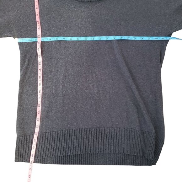 Halogen Womens Dark Gray Cowl Neck Tunic Sweater Large 3/4 Sleeve Wool Blend - Picture 8 of 9